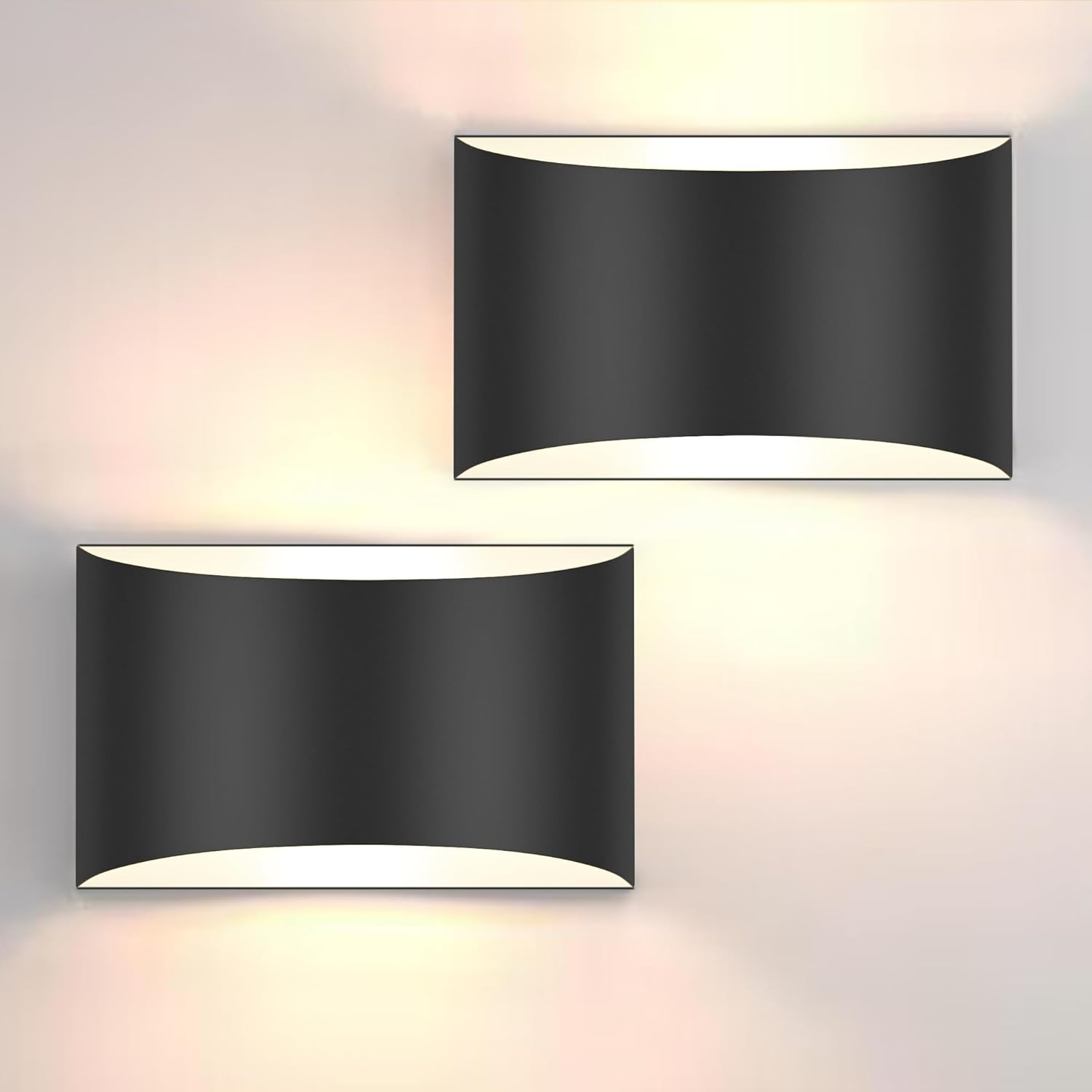 FOLKSMATE Modern LED Wall Sconces, 3000K Warm White Hardwired Wall Lights Set of 2, 10W Up and Down Wall Mount Light, Matte Black Indoor Sconces Wall Lighting FOLKSMATE Modern LED Wall Sconces, 3000K Warm White Hardwired Wall Lights Set of 2, 10W Up and Down Wall Mount Light, Matte Black Indoor Sconces Wall Lighting