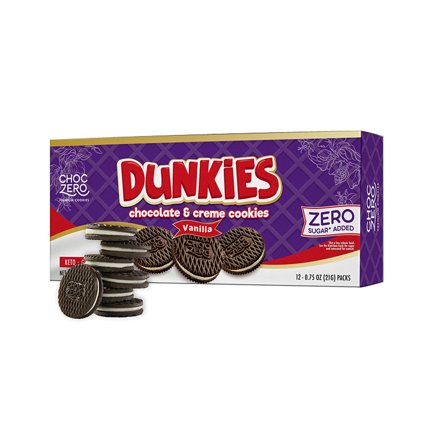 ChocZero Chocolate Sandwich Cookies, Sugar Free, Gluten Free, No Sugar Alcohols, Keto Friendly, 9 oz Box ChocZero Chocolate Sandwich Cookies, Sugar Free, Gluten Free, No Sugar Alcohols, Keto Friendly, 9 oz Box