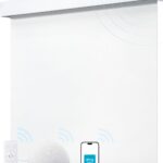 Smart Roller Shades for Windows, Alexa Blackout Motorized Blinds with Remote Control, Easy Install Automatic Electric Blinds for Indoor (23" W x 72" H, White)
