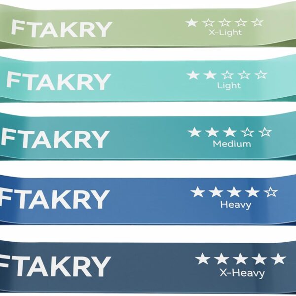 Resistance Bands for Working Out, Exercise Bands with 5 Resistance Levels, Natural Latex Resistance Bands Designed for Home Fitness, Strength Training and Flexibility Exercises
