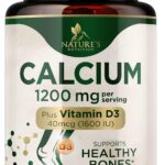 Calcium 1200 mg with Vitamin D3 - Per Serving - Bone Health Supplement - Vitamin D & Calcium Supplements for Women & Men - Bone Strength Support - Natural Calcium Pills - Bottled in USA - 240 Tablets