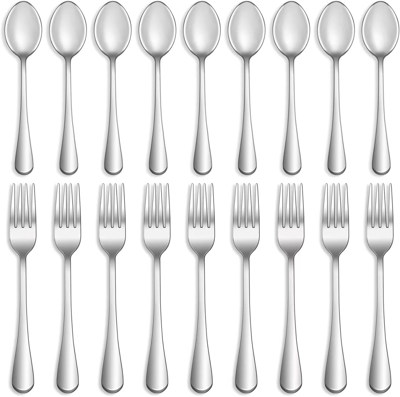 16 Pcs Forks and Spoons Silverware Set,Food Grade Stainless Steel Flatware Cutlery Set for Home,Kitchen and Restaurant,Mirror Polished,Dishwasher Safe - 8 Dinner Fork(8 inch) and 8 Teaspoon(6.5 inch) 16 Pcs Forks and Spoons Silverware Set,Food Grade Stainless Steel Flatware Cutlery Set for Home,Kitchen and Restaurant,Mirror Polished,Dishwasher Safe - 8 Dinner Fork(8 inch) and 8 Teaspoon(6.5 inch)