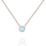 PAVOI 14K Gold Plated Opal Pendant Necklaces for Women | Created Opal Cubic Zirconia Dainty Necklace | Butterfly Round Triangle Antler Bar Pendants