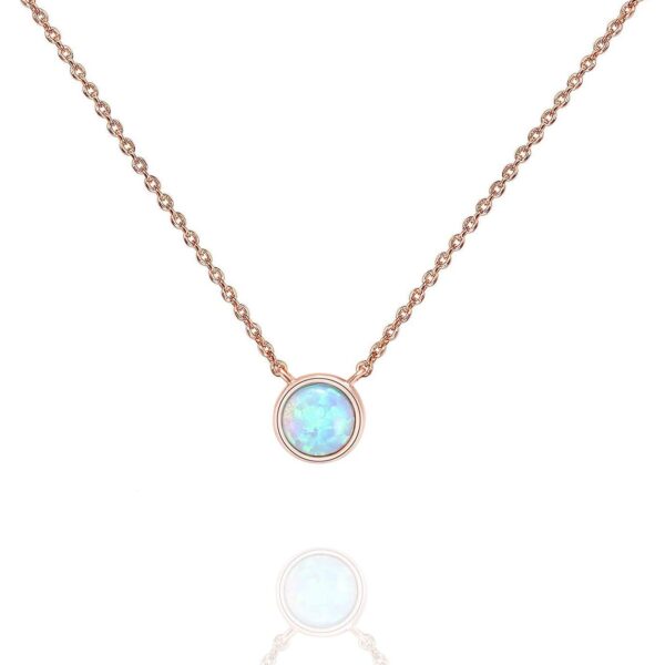 PAVOI 14K Gold Plated Opal Pendant Necklaces for Women | Created Opal Cubic Zirconia Dainty Necklace | Butterfly Round Triangle Antler Bar Pendants