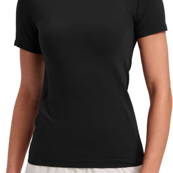 CRZ YOGA Seamless Workout Tops for Women Hip Length - Athletic Running Gym Yoga Short Sleeve Shirts Breathable Crewneck Tees