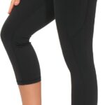 THE GYM PEOPLE Thick High Waist Capris Yoga Pants with Pockets, Tummy Control Workout Running Yoga Leggings for Women