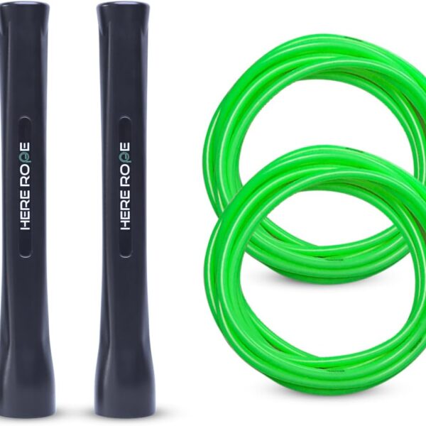 Jump Ropes for Men Women Kid, 5mm PVC Jumprope With Shatterproof Handles, 2 Ropes, Hererope Adjustable Skipping Rope Design for Speed, Boxing, Cardio and Endurance Training, Workout
