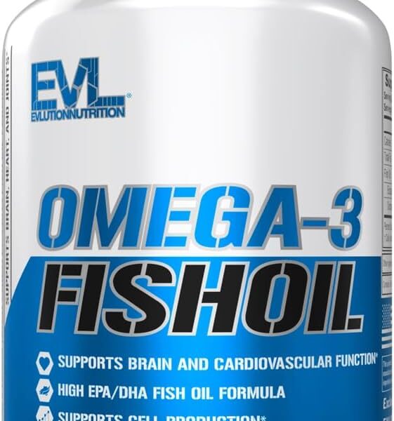 Evlution Nutrition Triple Strength Omega 3 Fish Oil - Burpless Fish Oil EPA DHA Omega 3 Supplement in Easy to Swallow Citrus Flavor Softgels - Enteric Coated Fish Oil Supplement - 120 Count