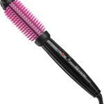 REVLON Silicone Bristle Heated Hair Styling Brush | Fast, Long Lasting Volume for Easy Styling | 1" Barrel for Full Body and Smooth Styles (Black/Pink)