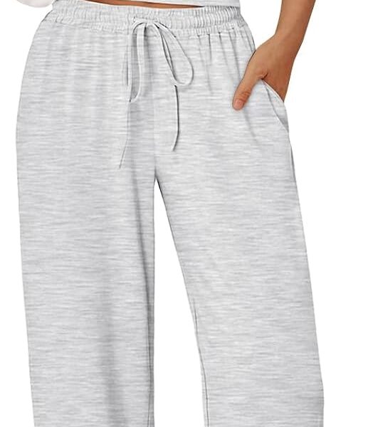 Trendy Queen 2 Piece Matching Summer Lounge Set Womens Side Ruching Top Wide Leg Pants Sets with Pockets