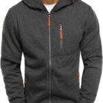 Men Hoodies Casual Hoodies for Men with Zip Pockets Full Zip Long Sleeve Sweatshirt Sports Hooded Jacket