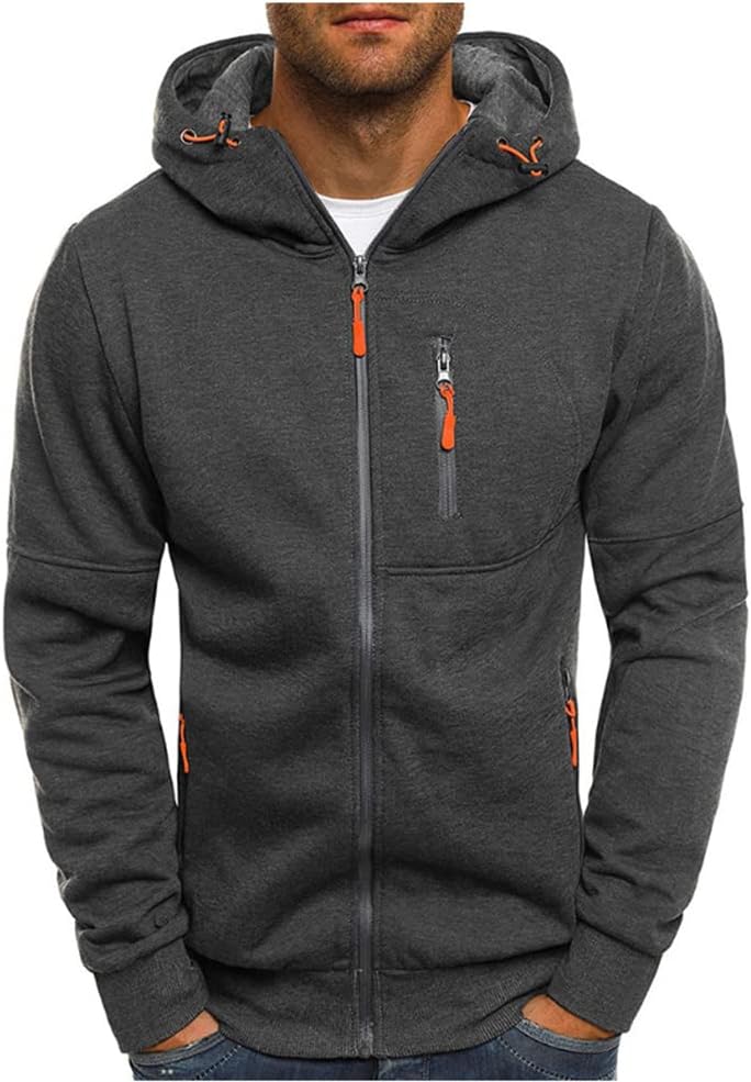 Men Hoodies Casual Hoodies for Men with Zip Pockets Full Zip Long Sleeve Sweatshirt Sports Hooded Jacket Men Hoodies Casual Hoodies for Men with Zip Pockets Full Zip Long Sleeve Sweatshirt Sports Hooded Jacket