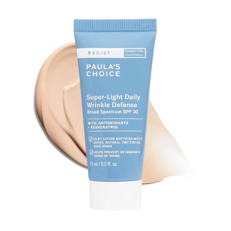 Paula's Choice RESIST SPF 30 Super-Light Daily Wrinkle Defense Mineral Sunscreen for Face, Face Sunscreen, Oily Skin, Matte Tinted Face Moisturizer, UVA/UVB Protection, Fragrance-Free