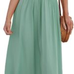 CUPSHE Women Casual Dress Beach Sleeveless V Neck Summer Cutout Spaghetti Straps Formal Maxi Sun Dresses