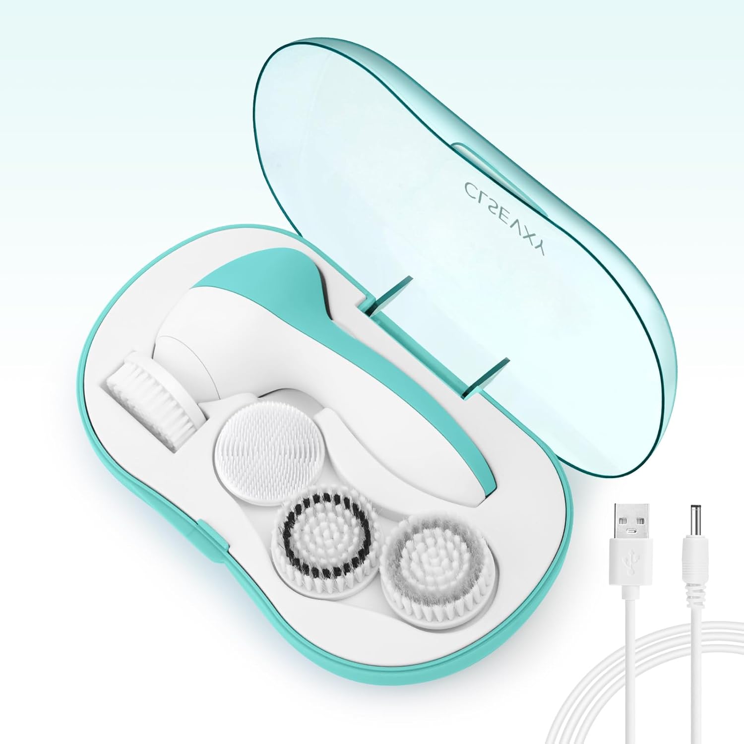 Rechargeable Facial Cleansing Spin Brush Set with 4 Exfoliating Brush Heads - Complete Face Spa System by CLSEVXY - Waterproof Face Scrubber for Gentle Exfoliation and Deep Scrubbing Rechargeable Facial Cleansing Spin Brush Set with 4 Exfoliating Brush Heads - Complete Face Spa System by CLSEVXY - Waterproof Face Scrubber for Gentle Exfoliation and Deep Scrubbing