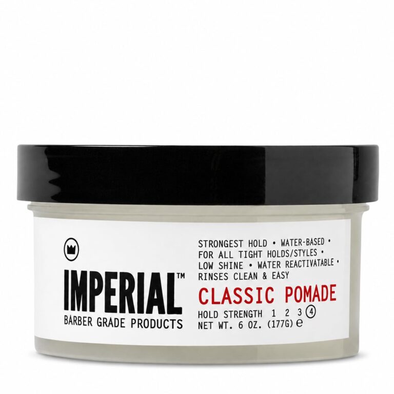 Imperial Barber Grade Products | Classic Pomade, 6 oz | Strong Hold | Low Shine | Water-Based | Easy to Wash Out | For Tight Holds and Styles