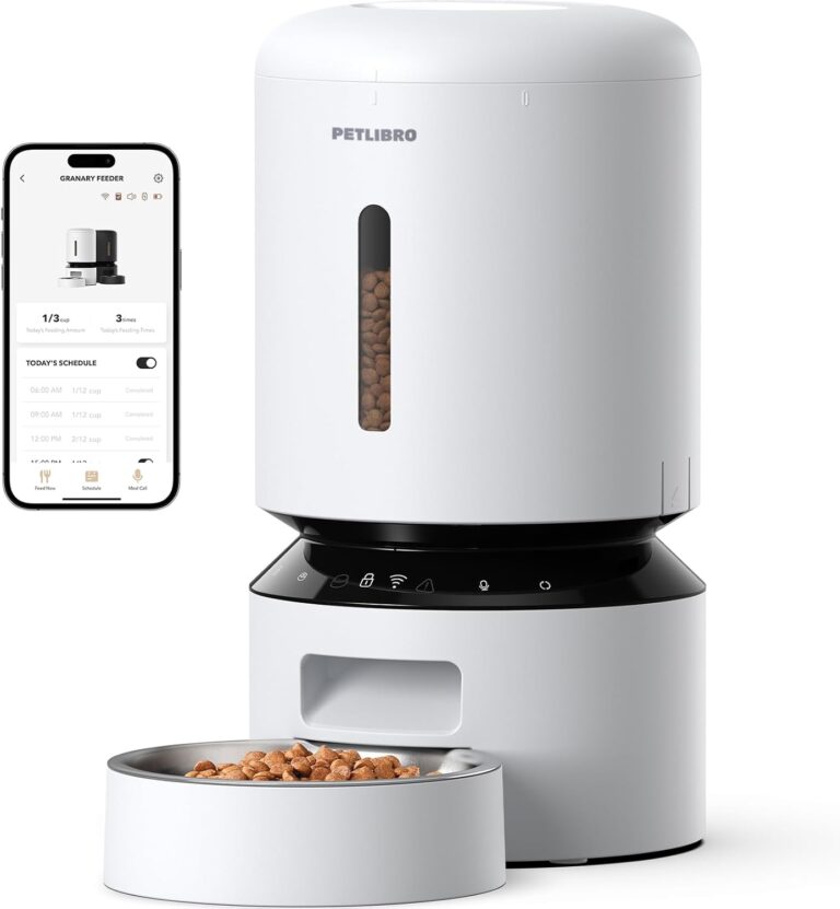 PETLIBRO Automatic Cat Feeder, 5G WiFi Automatic Dog Feeder with Freshness Preservation, 5L Timed Cat Feeders with Low Food Sensor, Up to 10 Meals Per Day, Granary Pet Feeder for Cats/Dogs