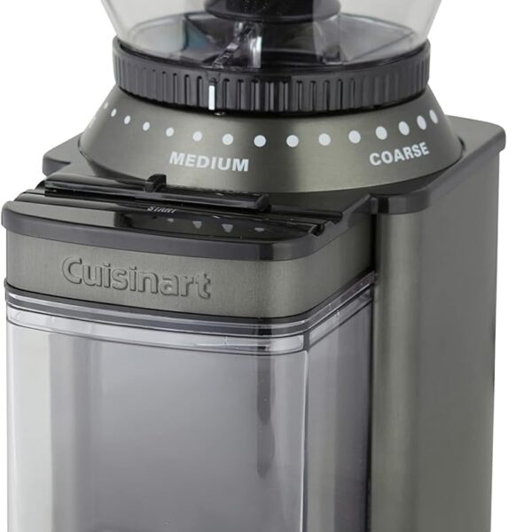 Cuisinart Coffee Grinder, Electric One-Touch Automatic Burr Coffee Grinder with 18-Position Grind Selector, Cup Size Selector for 4  18 Cups, Black Stainless Steel