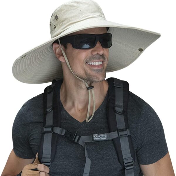 HUAMULAN Wide Brim Sun Hats Men and Women Bucket Safari Fishing Hat for Hiking Garden Lawn Work Camping Outdoor