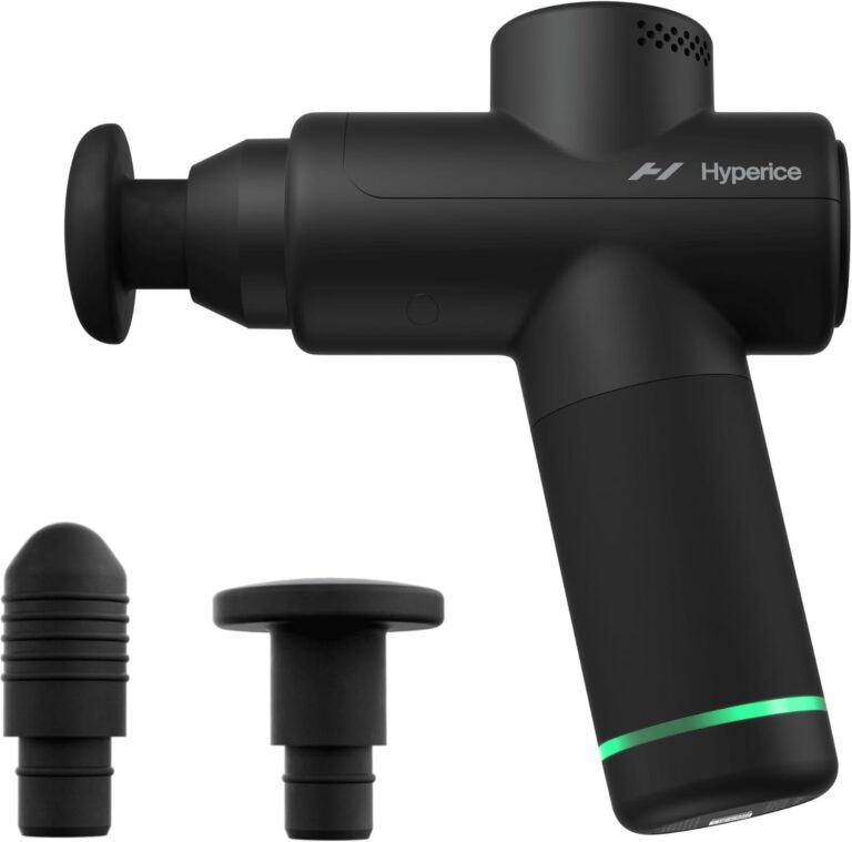 Hypervolt Go 2 - Featuring Quiet Glide Technology - Handheld Percussion Massage Gun | 3 Speeds, 2 Interchangeable Heads | Helps Relieve Sore Muscles and Stiffness