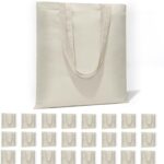 HECTOLIFE 6 I 12 I 24 I 48 Pack Canvas Tote Bags,Reusable Blank Canvas for Shopping Bags,Grocery Bags,DIY Gift Bags