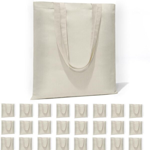HECTOLIFE 6 I 12 I 24 I 48 Pack Canvas Tote Bags,Reusable Blank Canvas for Shopping Bags,Grocery Bags,DIY Gift Bags