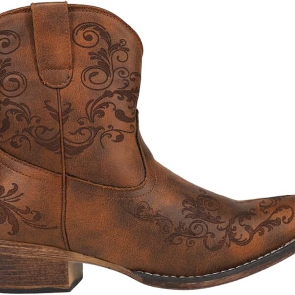 ROPER Womens Short Stuff Embroidery Snip Toe Casual Boots Ankle Low Heel 1-2"