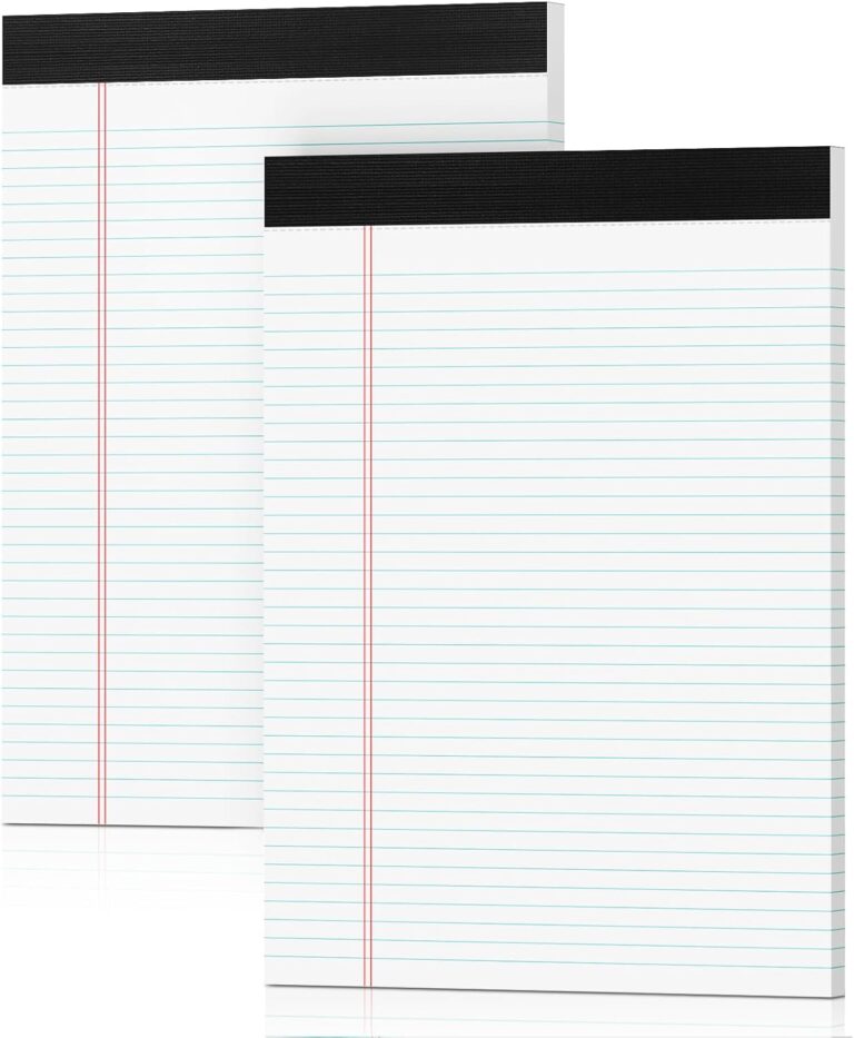 Legal Pads 8.5 x 11 White Note Pads 2 Pack - Double-Sided Printing & Perforated College Ruled Sheets - 30 Sheets Premium Thick Paper, No Ink Bleeding - Good for Office Supplies, Homework, Notes
