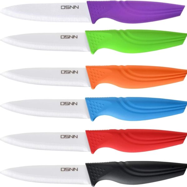 Steak Knives Set of 6 Muti-color Kitchen Ceramic Knife Set Sharp Outdoor BBQ Knife
