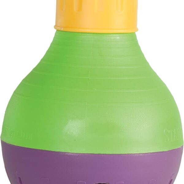 Starmark Bob-A-Lot Interactive Dog Pet Toy, Large, Yellow/Green/Purple