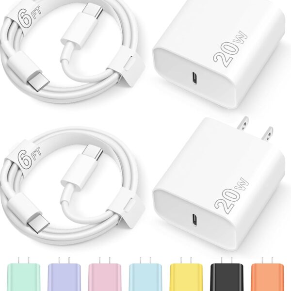 iPhone 17 16 15 Charger Fast Charging Type C Chargers USB C Charger Block iPhone 17 16 15 Air Pro Max Chargers with 6FT Cable for iPhone 17/17 Plus/17 Pro Max/16/16 Plus/16 Pro Max/15 Pro Max/iPad Pro
