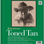 Strathmore 400 Series Wire Bound Toned Sketch Pad, 80 lb. Paper, 9 X 12 inches, Tan, 50 Sheets (412-9)