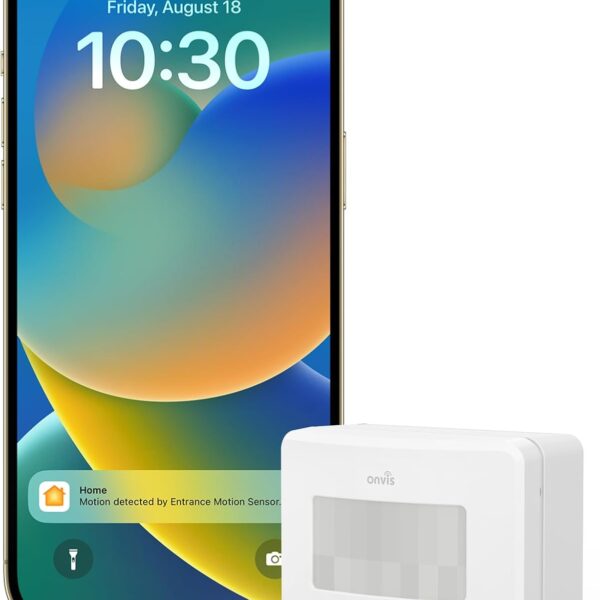 Onvis Smart Motion Sensor, Wireless Hygrometer, Thermometer, Works with Apple HomeKit, Smart Home Automation, PIR Motion Detector-Thread ((iOS 17.4 and Above is Required)