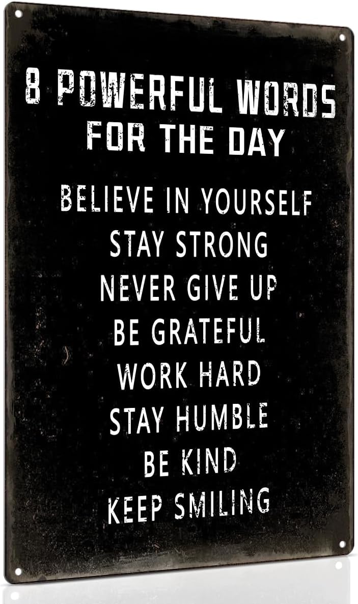 ALKB Inspirational Wall Art Metal Sign 8 x 12 Inch, Inspiring Positive Quotes Room Decor for Living Room Bedroom Classroom Gym, Motivational Wall Decor for Teen ALKB Inspirational Wall Art Metal Sign 8 x 12 Inch, Inspiring Positive Quotes Room Decor for Living Room Bedroom Classroom Gym, Motivational Wall Decor for Teen