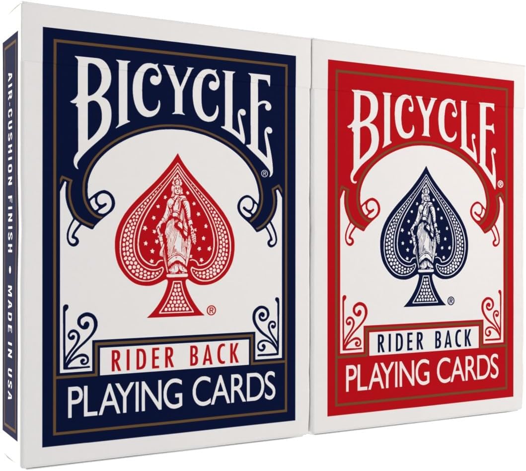 Bicycle Rider Back Playing Cards, Standard Poker Size Deck of Cards, Red & Blue (2 Pack), Classic Cards for Poker, Blackjack, Family Game Night & Card Games, Fun for All Ages Bicycle Rider Back Playing Cards, Standard Poker Size Deck of Cards, Red & Blue (2 Pack), Classic Cards for Poker, Blackjack, Family Game Night & Card Games, Fun for All Ages