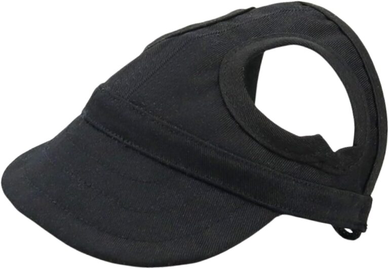 Dog Baseball Cap,1PC Pet Summer Beach Peaked Cap Dog Hat with Ear Holes, Adjustable Cat Visor Sunbonnet Hat for Small Medium Large Dogs (Solid Black, Small)