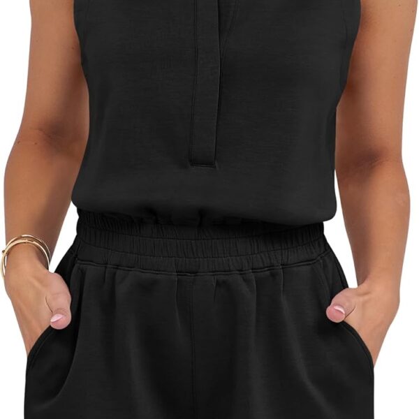 ANRABESS Romper for Womens 2026 Summer Dressy Casual Sleeveless V Neck One Piece Short Jumpsuit Lounge Travel Outfits Clothes