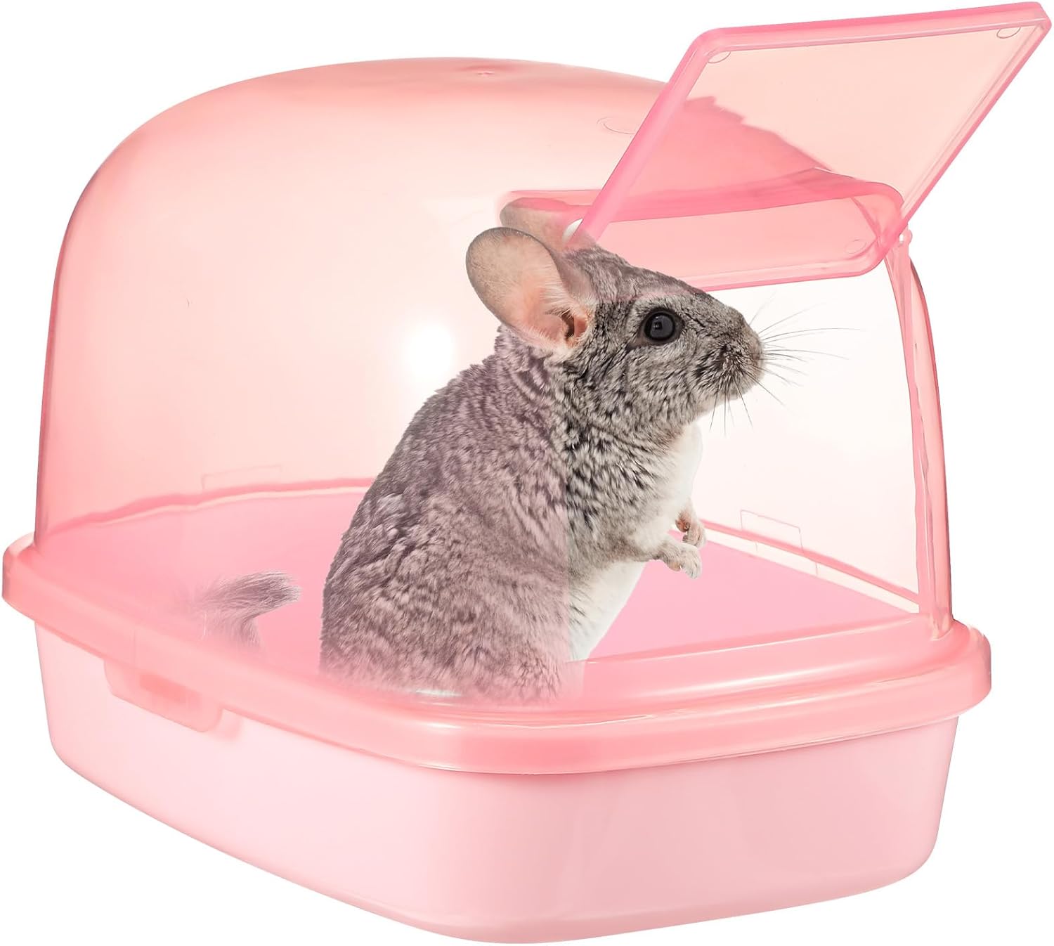 Kisangel Chinchilla Dust Bath House Pink Plastic Sand Bath Container for Small Animals Indoor Habitat Decor 9X6X6 Inches Kisangel Chinchilla Dust Bath House Pink Plastic Sand Bath Container for Small Animals Indoor Habitat Decor 9X6X6 Inches