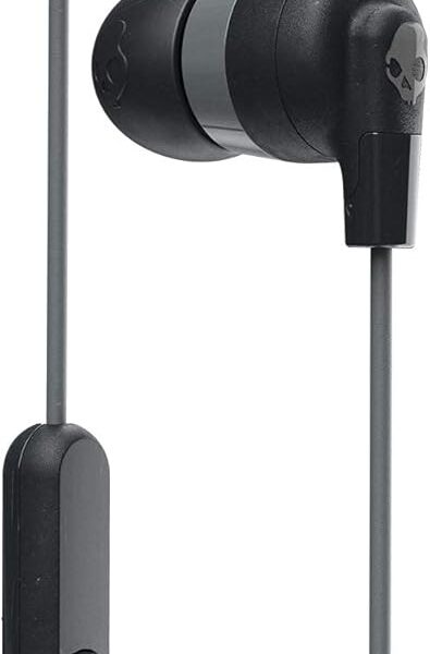 Skullcandy Inkd+ Wired Earbuds with 3.5mm AUX Plug, Noise Isolating Fit, in-Line Microphone Call and Track Control, Ear Gel Sizes Included for Custom Fit, Convenient for Travel - Black