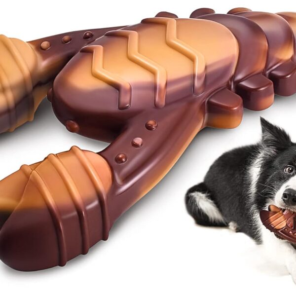 PETSTA Indestructible Dog Toys for Aggressive Chewers, Extreme Tough Dog Toys for Large Dogs, Real Beef Flavored, Dog Bone for Medium/Large Dogs Breed