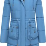 MOERDENG Women's Long Winter Puffer Coat Waterproof Warm Maxi Down Jacket Faux Fur Removable Hood Parka