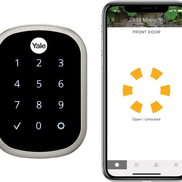 Yale Security SL Deadbolt Smart Lock, Satin Nickel Keyless Entry Door Lock with Wi-Fi Connected Touchscreen for Front or Back Door, YRD256-CBA-619