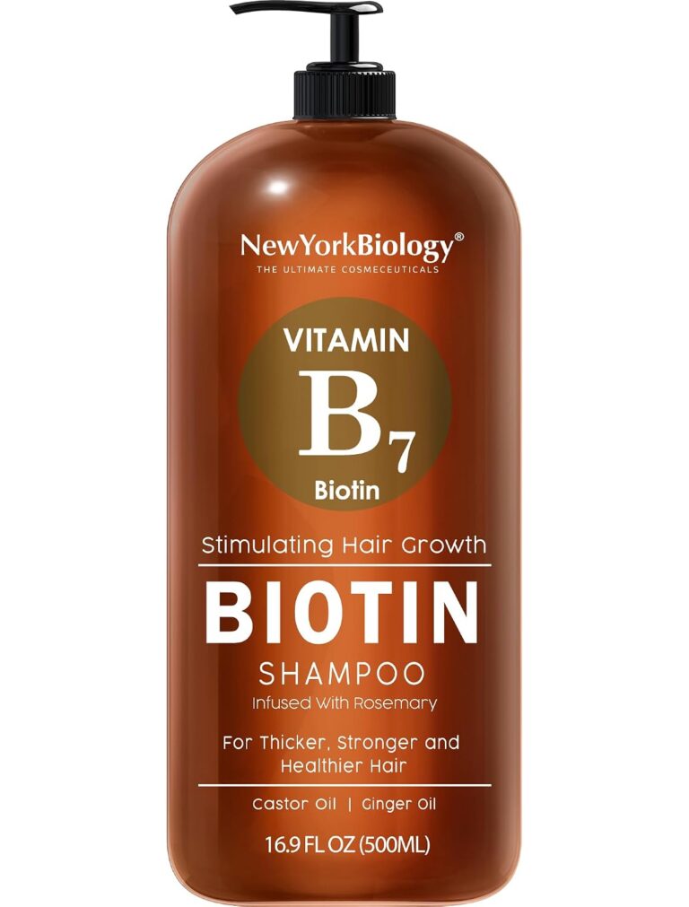 New York Biology Biotin Shampoo for Hair Growth and Thinning Hair  Thickening Formula for Hair Loss Treatment  For Men & Women  Anti Dandruff  16.9 fl Oz