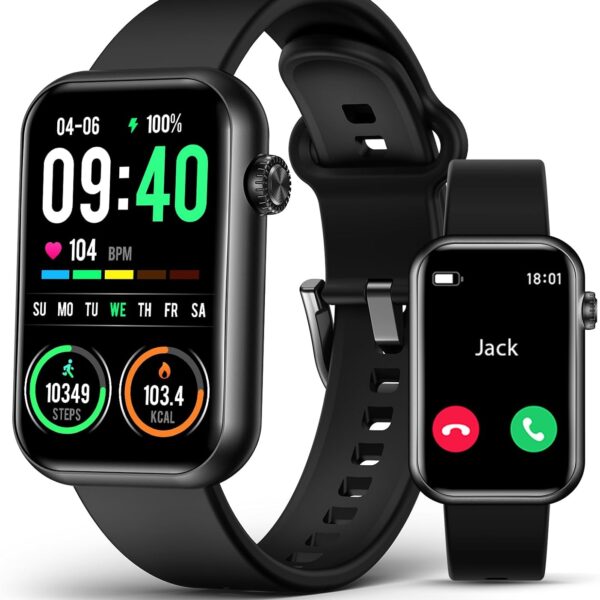 Smart Watch Fitness Tracker (Answer/Make Call), 24/7 Heart Rate Spo2 Blood Pressure Monitor Sleep Tracker, 114 Sports Modes Pedometer Calorie Step Tracker, Waterproof Activity Tracker for Women Men