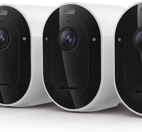 Arlo Pro Security Camera 2K HDR (6th Gen, 2025 Release) - Wireless Outdoor Camera, Rechargeable Removeable Battery, Emergency Response, 1-Month Trial of Secure Plan, 4 Cam, White, Motion Alert