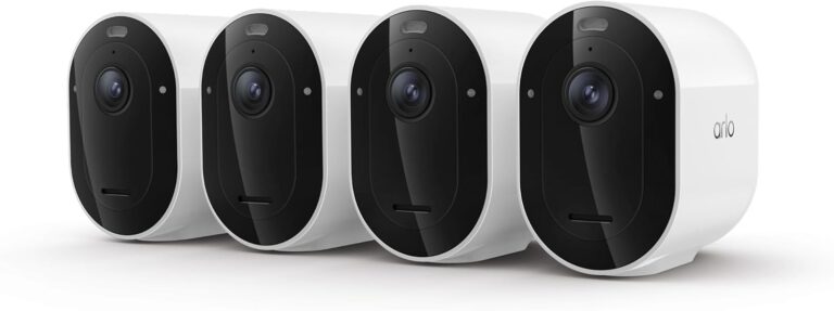 Arlo Pro Security Camera 2K HDR (6th Gen, 2025 Release) - Wireless Outdoor Camera, Rechargeable Removeable Battery, Emergency Response, 1-Month Trial of Secure Plan, 4 Cam, White, Motion Alert