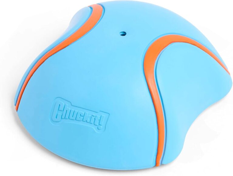 Chuckit! Indoor Super Slider Self-Fetch Squeaky Toy for Dogs - Glides Harmlessly On Most Surfaces - Fun Dog Toys to Keep Them Busy - For Small, Medium, and Large Breeds - Durable Rubber