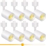 VANoopee 10W Dimmable LED Track Lighting Heads H Type Track Light Replacement Fixtures Bright 3000K Warm White Ceiling Spotlight for Accent Task Art, Flicker Free CRI90+ 24 800lm White, Pack of 8
