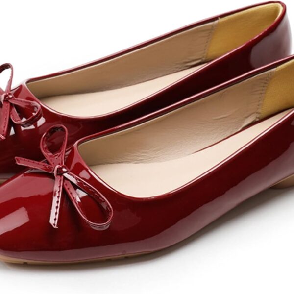 Dear Time Women's Casual Foldable Ballet Flats Square Toe Ballerina Flats Shoes Comfortable