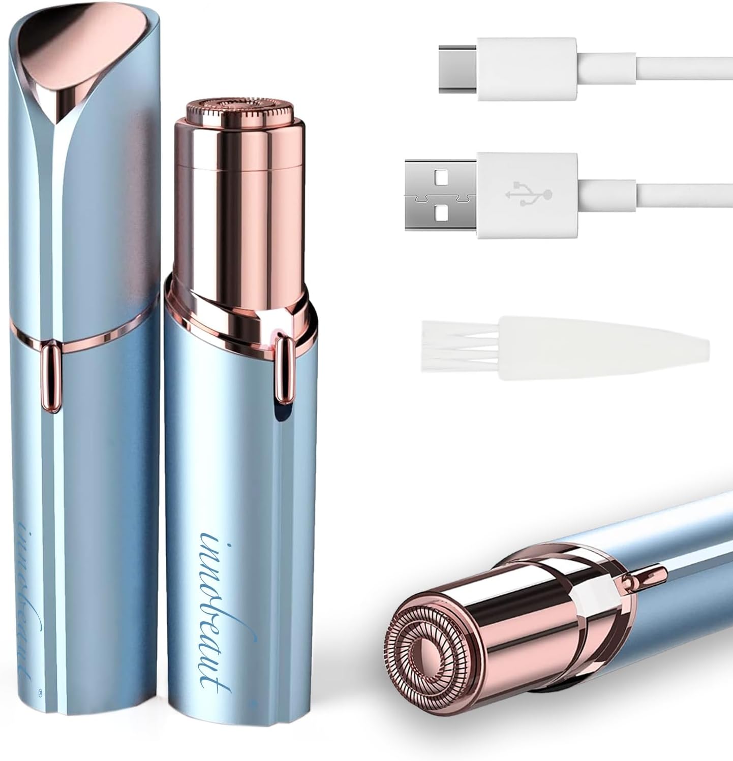 innobeaut Facial Hair Removal for Women, Electric Painless Facial Hair Remover for Face, Lip, Chin with USB Rechargeable, Blue(Device Only) innobeaut Facial Hair Removal for Women, Electric Painless Facial Hair Remover for Face, Lip, Chin with USB Rechargeable, Blue(Device Only)
